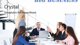  Presentation with business training - Presentation theme having business training concept young colleagues background and a white colored foreground