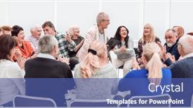  Presentation with business training - Amazing presentation theme having business-training-seniors-people backdrop and a ocean colored foreground