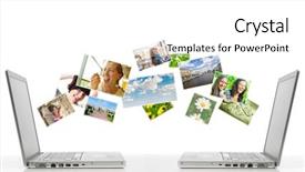  Presentation with find - Beautiful theme featuring business transfer - two laptops are sharing photos backdrop and a white colored foreground