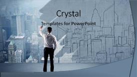  Presentation with elegant - Theme with business transformation - businessman in elegant suit holding background and a light blue colored foreground