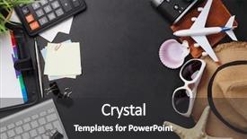  Presentation with business travel - Theme enhanced with business travel trip concept accessories background and a dark gray colored foreground