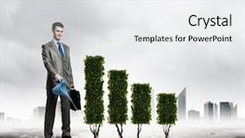  Presentation with plant - Amazing PPT layouts having business tree - image of businessman watering plant backdrop and a white colored foreground