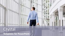  Presentation with business travel - Presentation theme having business-trip-corporate-and-people background and a gray colored foreground