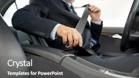  Presentation with safety transport - Beautiful slide set featuring business trip safety and people backdrop and a gray colored foreground