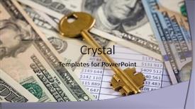  Presentation with key - Beautiful presentation design featuring ancient paper money - business under the key backdrop and a  colored foreground