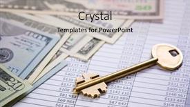  Presentation with key - Presentation theme with ancient paper money - business under the key background and a  colored foreground