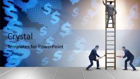  Presentation with business competition - Audience pleasing presentation consisting of business unethical competition concept backdrop and a teal colored foreground