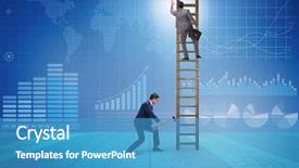  Presentation with business competition - Slides with business unethical competition concept background and a teal colored foreground