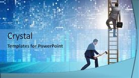  Presentation with business competition - Slide deck with business unethical competition concept background and a light blue colored foreground