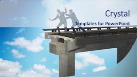  Presentation with business competition - Colorful presentation enhanced with business unethical competition concept backdrop and a sky blue colored foreground