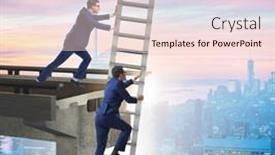  Presentation with business competition - Presentation design featuring business-unethical-competition-concept background and a lemonade colored foreground