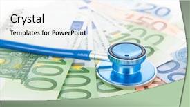  Presentation with cultural diversity and healthcare - PPT theme with business value - costs of healthcare with banknotes background and a white colored foreground