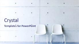  Presentation with directors chair - Slides having business wall - chair background and a sky blue colored foreground