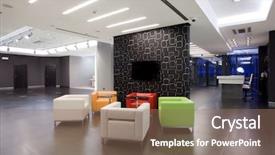  Presentation with waiting room - Beautiful theme featuring business wall - waiting room backdrop and a coral colored foreground