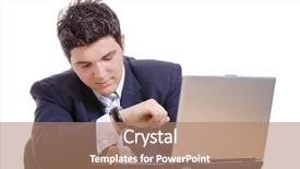  Presentation with time money - Beautiful presentation design featuring business waste - time is money-businessman checking backdrop and a coral colored foreground