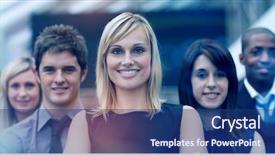  Presentation with team compass - Theme having business white - beautiful blonde businesswoman leading her background and a ocean colored foreground