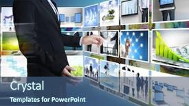  Presentation with christian images - Beautiful presentation design featuring business widescreen - businessmen and reaching images streaming backdrop and a ocean colored foreground