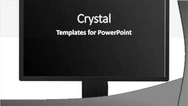  Presentation with monitor computer - Audience pleasing slide deck consisting of business widescreen - modern black computer monitor isolated backdrop and a dark gray colored foreground