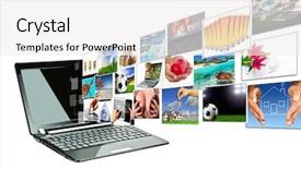  Presentation with gallery - Colorful presentation theme enhanced with business widescreen - multimedia streaming from the laptop backdrop and a white colored foreground