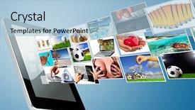  Presentation with gallery - Cool new slide set with business widescreen - multimedia streaming of the tablet backdrop and a light blue colored foreground