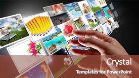  Presentation with gallery - Audience pleasing presentation consisting of business widescreen - streaming multimedia from the internet backdrop and a tawny brown colored foreground