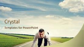  Presentation with win - Audience pleasing slide deck consisting of business win - concept photo of young businessman backdrop and a cream colored foreground