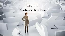  Presentation with maze - Amazing slide set having business-woman-and-maze-mixed backdrop and a white colored foreground