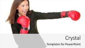  Presentation with boxing - Audience pleasing slides consisting of business woman boxing concept businesswoman backdrop and a white colored foreground