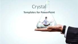  Presentation with lotus - PPT theme with business-woman-doing-yoga background and a sky blue colored foreground