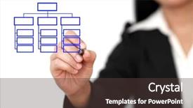  Presentation with organization - Theme enhanced with business woman drawing organization chart background and a tawny brown colored foreground