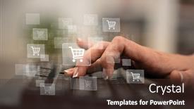  Presentation with woman business - Presentation design featuring business-woman-hand-typing background and a tawny brown colored foreground