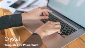  Presentation with financial - Amazing slide set having business woman hand with financial backdrop and a  colored foreground