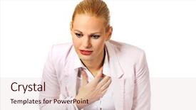  Presentation with lung disease - Colorful presentation theme enhanced with business woman having heart disease backdrop and a lemonade colored foreground