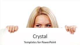  Presentation with hidden - Audience pleasing slide deck consisting of business woman hidden behind a white sheet of paper backdrop and a pink colored foreground