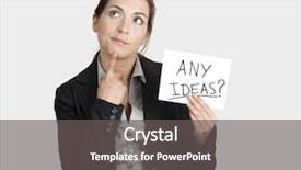  Presentation with text message - Slides with business woman holding a card board with the text message any ideas background and a dark gray colored foreground