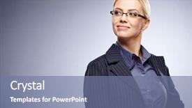  Presentation with glasses - Beautiful PPT layouts featuring business woman in glasses backdrop and a seafoam green colored foreground