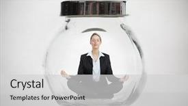  Presentation with pressure washing business proposal pre - PPT theme enhanced with business woman in jar phisical background and a light gray colored foreground