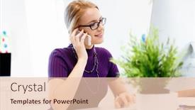  Presentation with office - Beautiful slides featuring business-woman-in-office-holding backdrop and a lemonade colored foreground