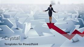  Presentation with mixed reality - Colorful PPT theme enhanced with business-woman-in-virtual-reality backdrop and a light blue colored foreground