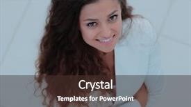  Presentation with successful - Slide set with business woman isolated on whit background and a  colored foreground