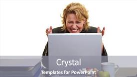  Presentation with business laptop globe satellite - Colorful presentation enhanced with conflitos no trabalho - business woman looking frustrated backdrop and a gray colored foreground