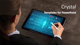  Presentation with healthy - Amazing slide set having business-woman-making-healthy-analysis backdrop and a tawny brown colored foreground