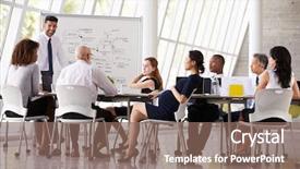  Presentation with pregnant - PPT theme having business woman man brainstorming ideas - pregnant businesswoman at boardroom meeting background and a  colored foreground