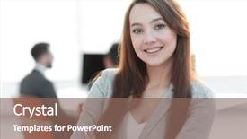  Presentation with office - Amazing slides having business woman on blurred background backdrop and a  colored foreground