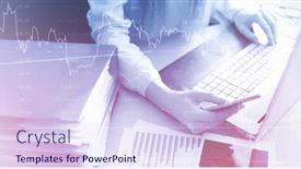  Presentation with stock market abstract business concept - Audience pleasing slides consisting of business woman planning analysing statistics data abstract background finance stock market strategy or accounting money management concept backdrop and a sky blue colored foreground