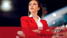  Presentation with night - Beautiful PPT layouts featuring business woman portrait at night backdrop and a  colored foreground