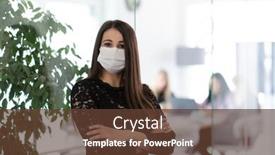  Presentation with medical business - Amazing presentation design having business-woman-portrait-in-medical backdrop and a tawny brown colored foreground