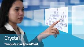  Presentation with job - Beautiful slides featuring business-woman-select-job backdrop and a teal colored foreground