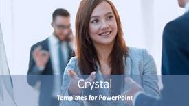  Presentation with business partner - Amazing theme having business-woman-shaking-hands backdrop and a teal colored foreground
