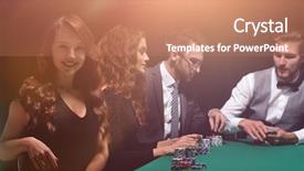  Presentation with modern - Cool new theme with business woman sitting at craps backdrop and a coral colored foreground